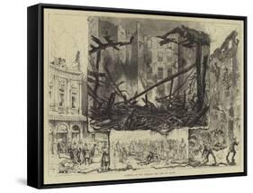 Burning of the Theatre Des Arts at Rouen-null-Framed Stretched Canvas