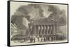 Burning of the Theatre of La Monnaie, at Brussels-null-Framed Stretched Canvas