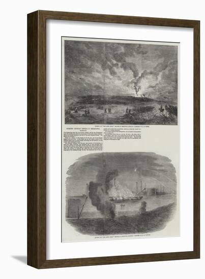 Burning Russian Vessels in Sebastopol Harbour-null-Framed Giclee Print