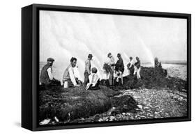 Burning Seaweed for Kelp, Aran Islands, Ireland, 1922-AW Cutler-Framed Stretched Canvas