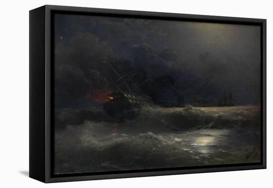 Burning Ship (An Episode of the Russian-Turkish War), 1896-Ivan Konstantinovich Aivazovsky-Framed Stretched Canvas