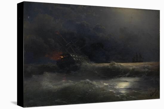 Burning Ship (An Episode of the Russian-Turkish War), 1896-Ivan Konstantinovich Aivazovsky-Stretched Canvas