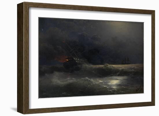 Burning Ship (An Episode of the Russian-Turkish War), 1896-Ivan Konstantinovich Aivazovsky-Framed Giclee Print