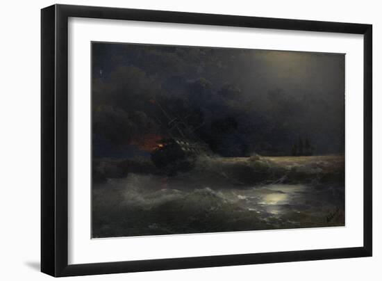 Burning Ship (An Episode of the Russian-Turkish War), 1896-Ivan Konstantinovich Aivazovsky-Framed Giclee Print
