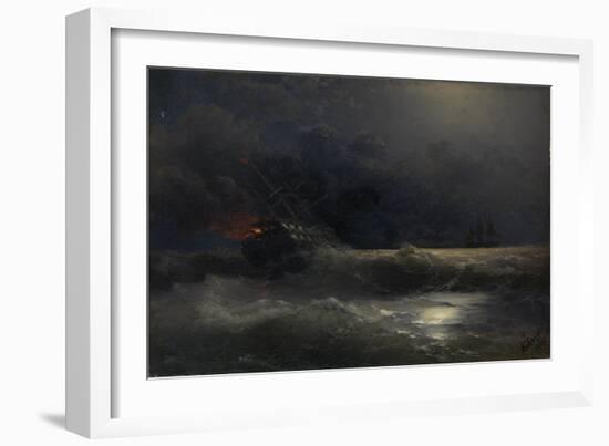 Burning Ship (An Episode of the Russian-Turkish War), 1896-Ivan Konstantinovich Aivazovsky-Framed Giclee Print