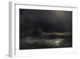 Burning Ship (An Episode of the Russian-Turkish War), 1896-Ivan Konstantinovich Aivazovsky-Framed Giclee Print