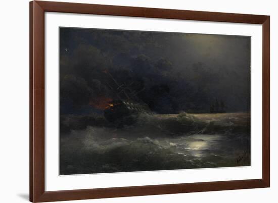 Burning Ship (An Episode of the Russian-Turkish War), 1896-Ivan Konstantinovich Aivazovsky-Framed Giclee Print