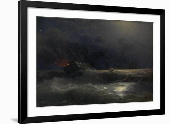 Burning Ship (An Episode of the Russian-Turkish War), 1896-Ivan Konstantinovich Aivazovsky-Framed Giclee Print