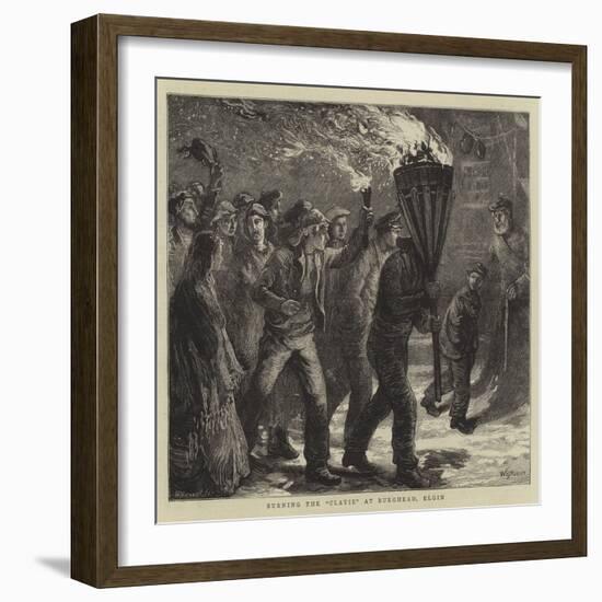 Burning the Clavie at Burghead, Elgin-William Bazett Murray-Framed Giclee Print