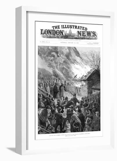 Burning the Houses of Evicted Tenants at Glenbeigh, County Kerry, Ireland, 1887-A Forestier-Framed Giclee Print