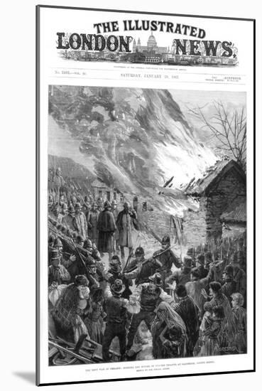 Burning the Houses of Evicted Tenants at Glenbeigh, County Kerry, Ireland, 1887-A Forestier-Mounted Giclee Print