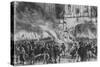 'Burning the Pope in Effigy at Temple Bar', c19th century-G Durand-Stretched Canvas