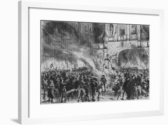 'Burning the Pope in Effigy at Temple Bar', c19th century-G Durand-Framed Giclee Print