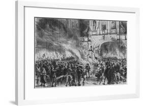 'Burning the Pope in Effigy at Temple Bar', c19th century-G Durand-Framed Giclee Print