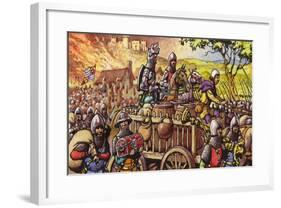 Burning the Town of Bar-Sur-Seine in 1359-Pat Nicolle-Framed Giclee Print