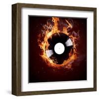 Burning Vinyl Disc-Hot Hits-Kesu01-Framed Art Print