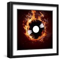 Burning Vinyl Disc-Hot Hits-Kesu01-Framed Art Print