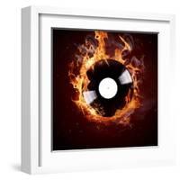 Burning Vinyl Disc-Hot Hits-Kesu01-Framed Art Print