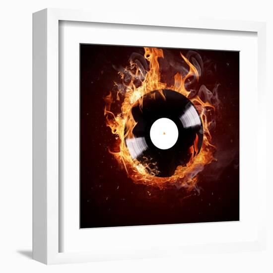 Burning Vinyl Disc-Hot Hits-Kesu01-Framed Art Print