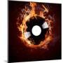 Burning Vinyl Disc-Hot Hits-Kesu01-Mounted Art Print