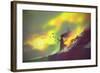 Burning Woman Standing against Cloudy Sky,Illustration Painting-Tithi Luadthong-Framed Art Print