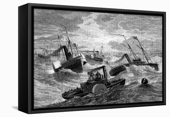 Burnside's Expedition Crossing Hatteras Bar, North Carolina, 1861-1862-null-Framed Stretched Canvas