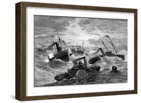 Burnside's Expedition Crossing Hatteras Bar, North Carolina, 1861-1862-null-Framed Giclee Print