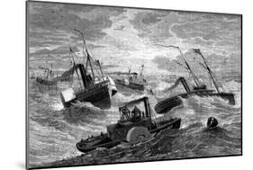 Burnside's Expedition Crossing Hatteras Bar, North Carolina, 1861-1862-null-Mounted Giclee Print