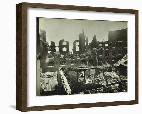 Burnt-Out Building, Concordia Wharf, Poplar, London, 1924-null-Framed Premium Photographic Print