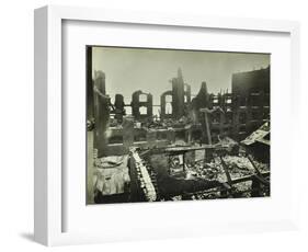 Burnt-Out Building, Concordia Wharf, Poplar, London, 1924-null-Framed Photographic Print