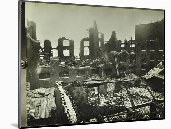 Burnt-Out Building, Concordia Wharf, Poplar, London, 1924-null-Mounted Photographic Print