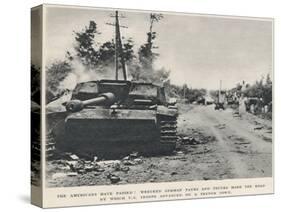 Burnt Out German Tank, Normandy; Second World War, 1944-null-Stretched Canvas