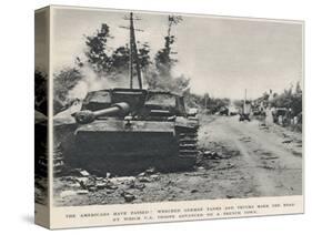 Burnt Out German Tank, Normandy; Second World War, 1944-null-Stretched Canvas