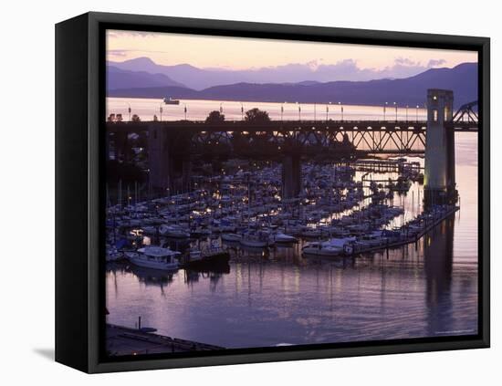 Burrard Bridge, Dusk, Vancouver, BC, Canada-Mark Gibson-Framed Stretched Canvas