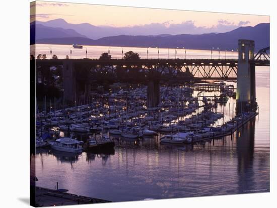 Burrard Bridge, Dusk, Vancouver, BC, Canada-Mark Gibson-Stretched Canvas