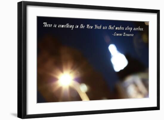 Burred Image of Empire State Building in NYC with Simon Beauvior Quote-null-Framed Photo