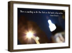 Burred Image of Empire State Building in NYC with Simon Beauvior Quote-null-Framed Photo