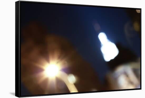 Burred Image of Empire State Building in NYC-null-Framed Stretched Canvas