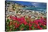 Burriana Village and Playa de Burriana, Nerja; Malaga Province; Andalucia, Spain;-Panoramic Images-Stretched Canvas