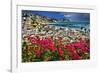 Burriana Village and Playa de Burriana, Nerja; Malaga Province; Andalucia, Spain;-Panoramic Images-Framed Photographic Print