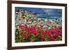 Burriana Village and Playa de Burriana, Nerja; Malaga Province; Andalucia, Spain;-Panoramic Images-Framed Photographic Print