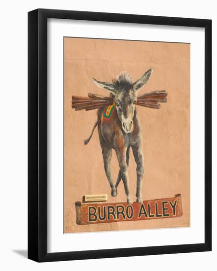 Burro Mural on Burro Alley, Downtown Santa Fe, New Mexico, USA-Walter Bibikow-Framed Photographic Print