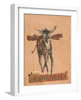 Burro Mural on Burro Alley, Downtown Santa Fe, New Mexico, USA-Walter Bibikow-Framed Photographic Print