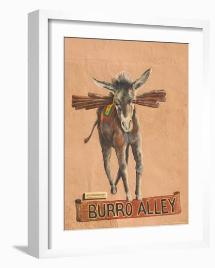 Burro Mural on Burro Alley, Downtown Santa Fe, New Mexico, USA-Walter Bibikow-Framed Photographic Print