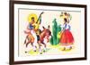 Burro Rider Serenades La Senorita-null-Framed Art Print