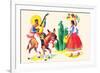 Burro Rider Serenades La Senorita-null-Framed Premium Giclee Print