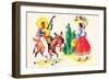 Burro Rider Serenades La Senorita-null-Framed Art Print