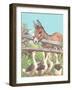 Burro Talking to Geese-null-Framed Art Print