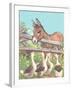 Burro Talking to Geese-null-Framed Art Print