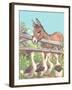 Burro Talking to Geese-null-Framed Art Print